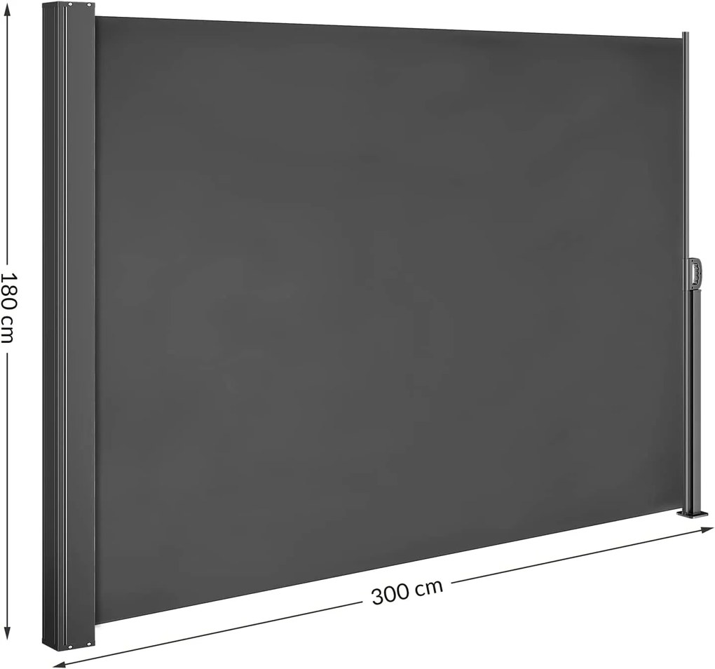 Bočná markíza NOSARA na terasu, 180x300cm antracitová Casaria