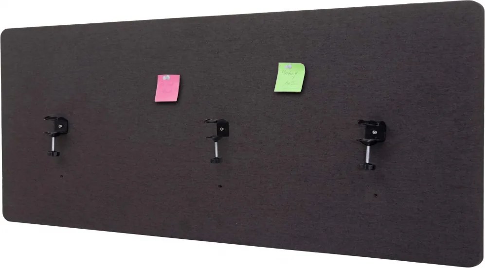 Akustický panel na stôl HWC-G75 - dvojstenná látka/textil - 60x160cm - hnedo-sivá