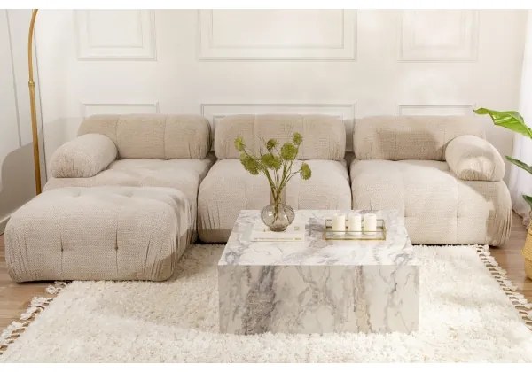 Konferenčný stolík PRIZMA 35x90 cm, mramorový dekor