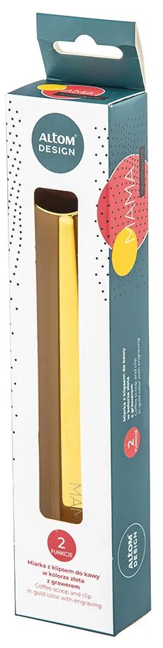 ALTOM Odmierka na kávu / čaj s klipom na uzavretie vrecka, zlatá