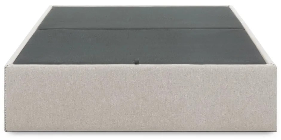 Béžová čalúnená dvojlôžková posteľ s úložným priestorom 180x200 cm Matters – Kave Home