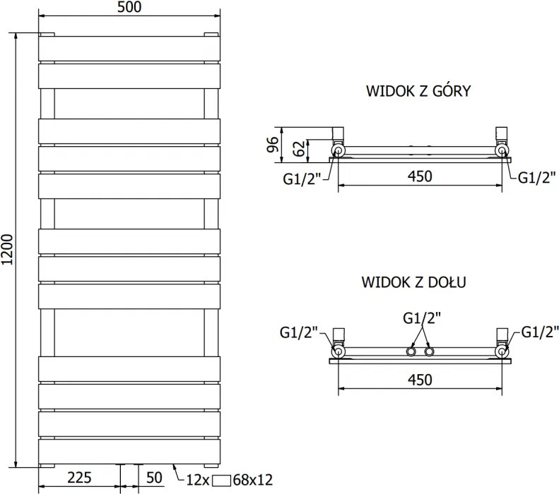 Mexen Ceres, elektrické vykurovacie teleso 1200 x 500 mm, 600 W, antracitová, W111-1200-500-2600-66