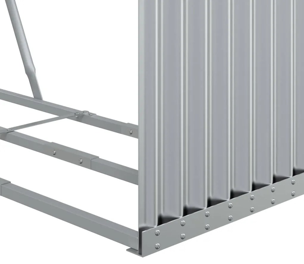 Držiak na polená strieborný 120x45x140 cm pozinkovaná oceľ