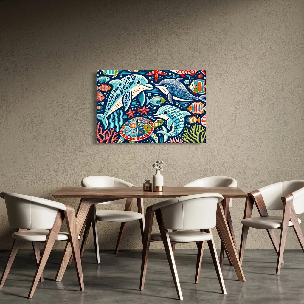 Obraz – Kreslené vodné zvieratká (90x60 cm)