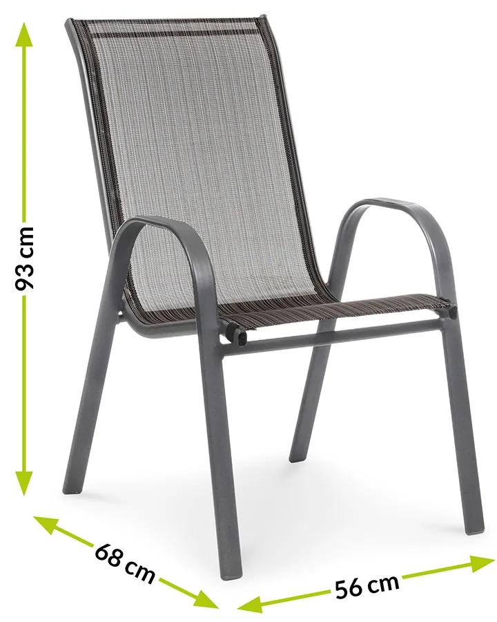 Záhradná stolička Arkadia - grafit / sivohnedá