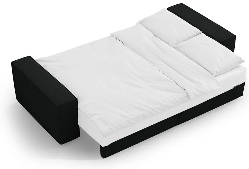 Čierna rozkladacia pohovka z textílie bouclé 247 cm Jodie – Micadoni Home