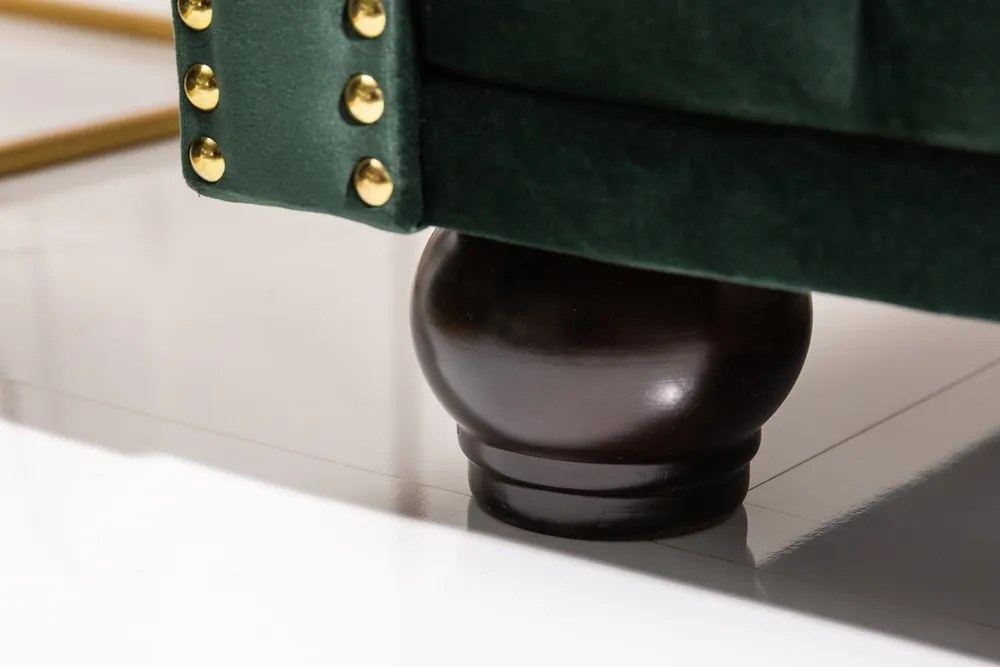 Dizajnová trojsedačka Chesterfield 205 cm zelená