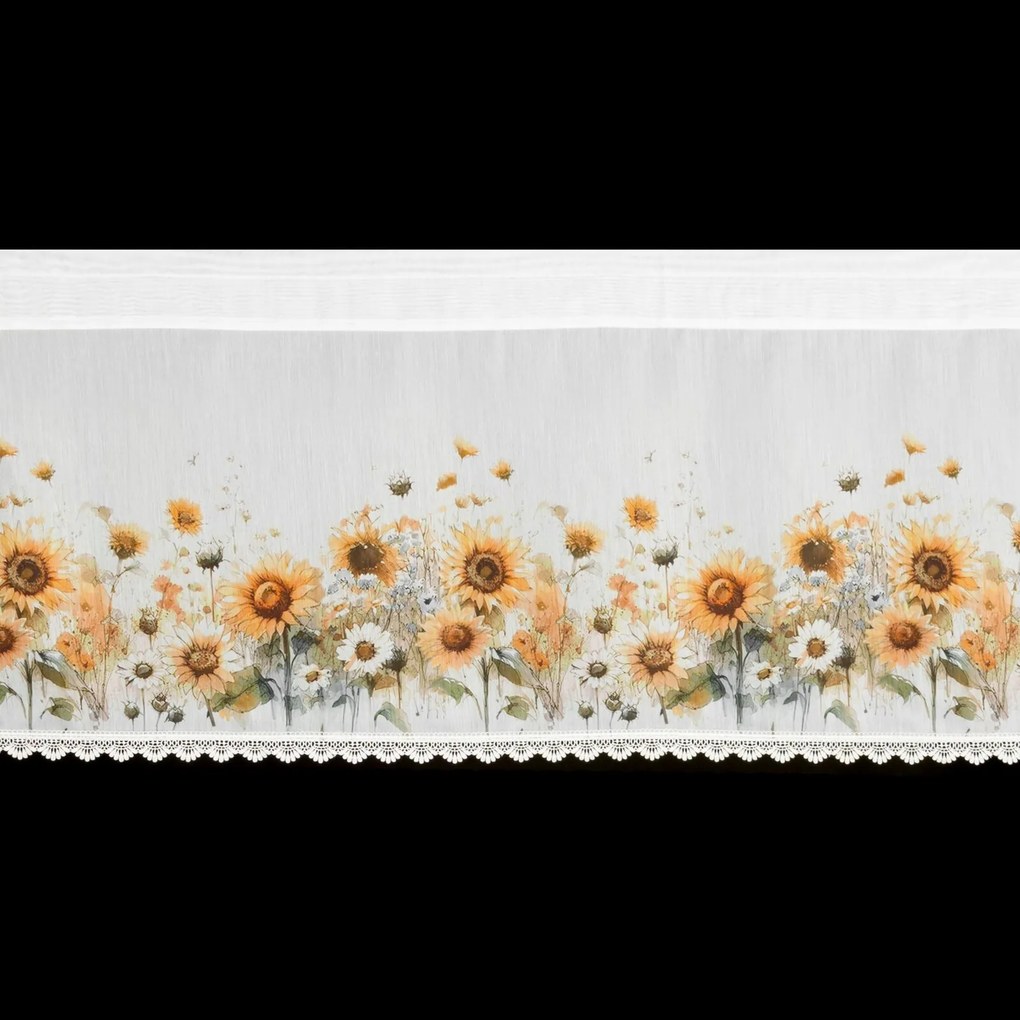 KRÁTKA ZÁCLONA NA PÁSKE SUNFLOWER 150X40 CM KVETY