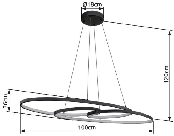 Globo 67177-40 - LED luster SPIRA LED/39W/230V, 2700/4000/6500K