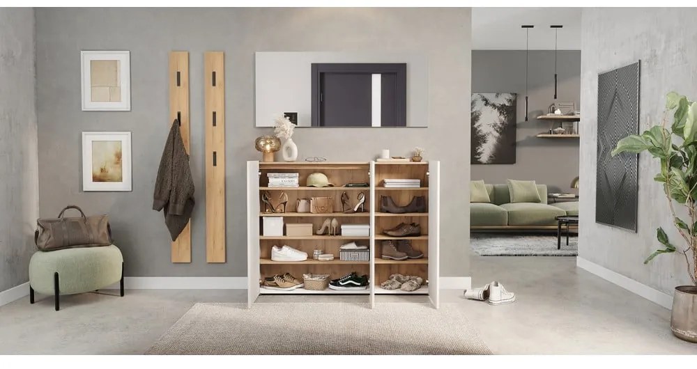 Biela skrinka v dekore duba 138x105x25 cm Libbiano – Germania