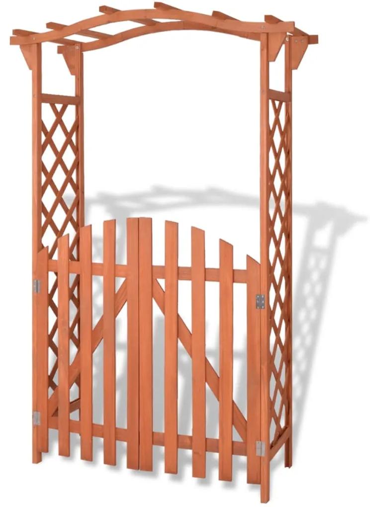 vidaXL Záhradný oblúk s bránou z jedľového dreva, 120x60x193 cm