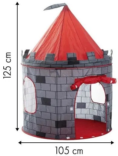 Detský stan rytiersky hrad sivý