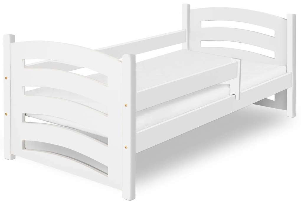 Detská posteľ MELA 80 x 160 cm, biela Rošt: Bez roštu, Matrac: Matrac EASYSOFT 10 cm
