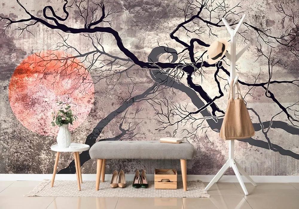 Samolepiaca tapeta surrealistické stromy - 150x270