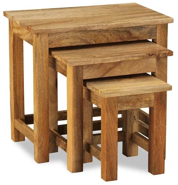 Odkladacie stolíky Hina 3 ks z mangového dreva