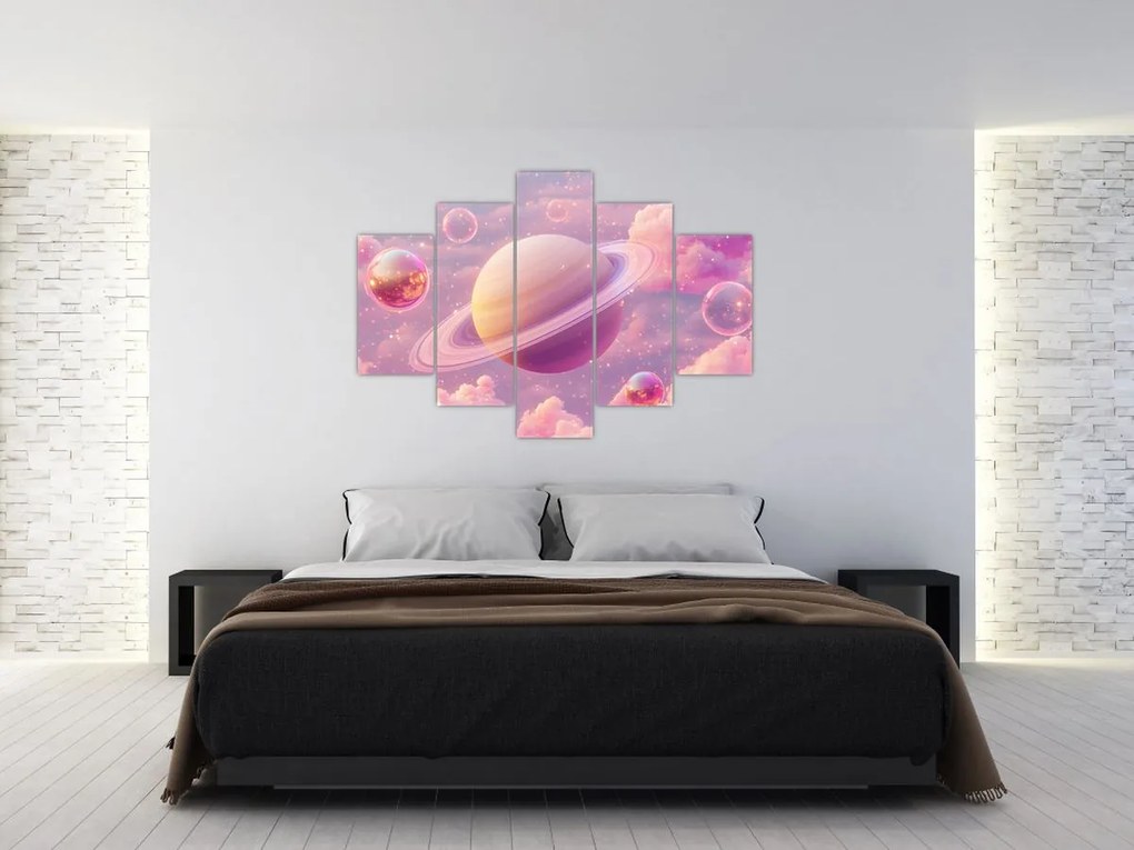 Obraz - Ružová planéta (150x105 cm)