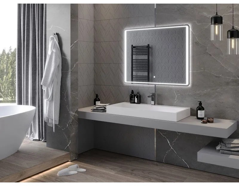 Mexen Zusa, LED kúpeľňové zrkadlo s podsvietením 100x80 cm, 6000K, ochrana proti zahmlievaniu, 9808-100-080-611-00
