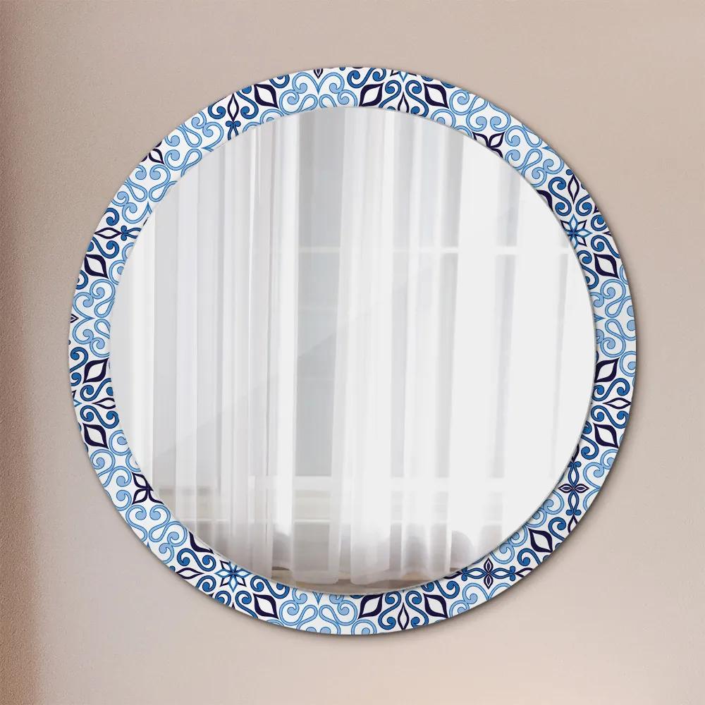 Okrúhle ozdobné zrkadlo Modrý arabský vzor fi 100 cm