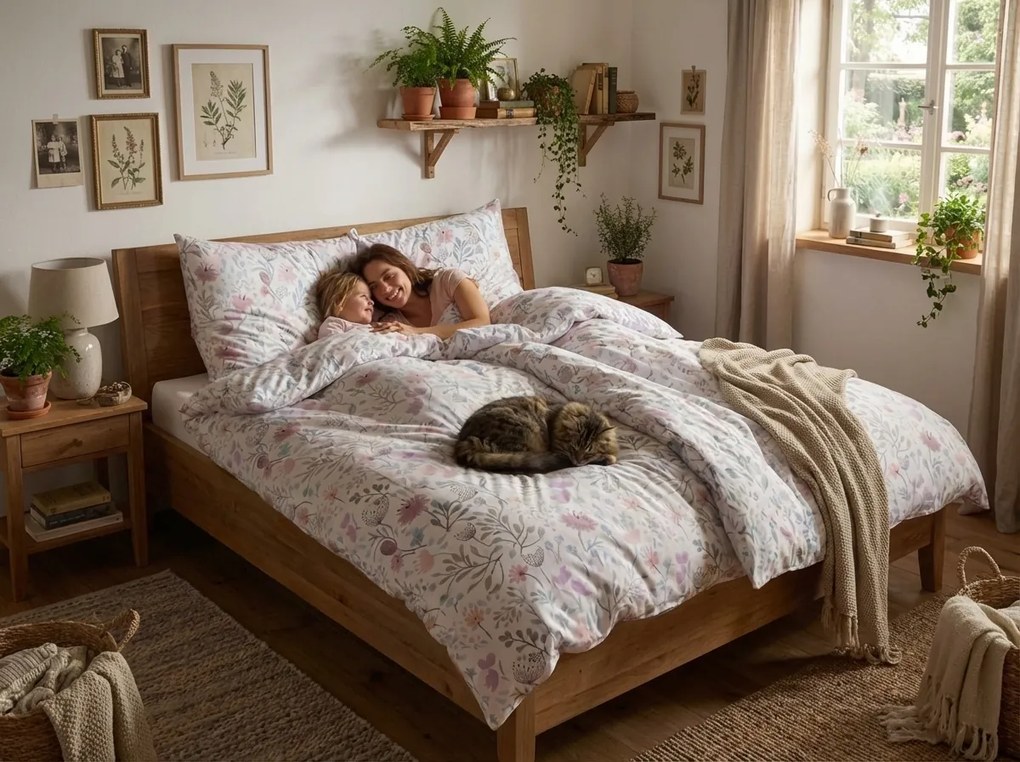 Obliečky z Renforcé bavlny FLORENO biele Rozmer obliečky: 2 ks 70 x 90 cm | 200 x 220 cm