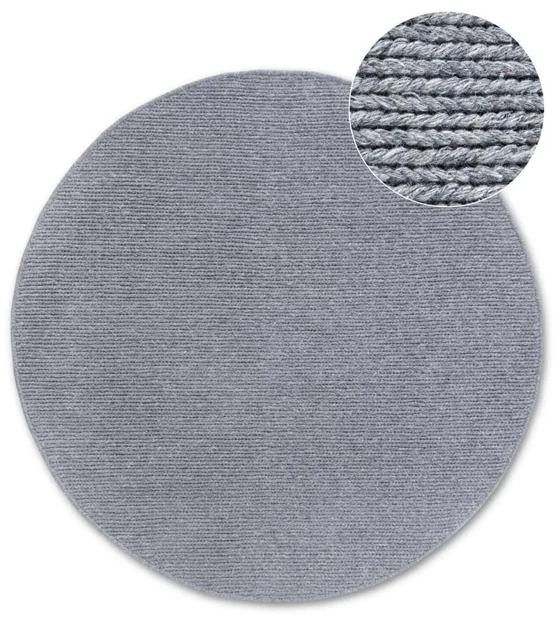 Sivý ručne tkaný vlnený okrúhly koberec ø 200 cm Francois – Villeroy&Boch