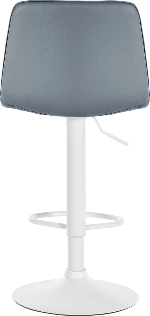 Barová stolička Lex - koženka, biely rám - šedá