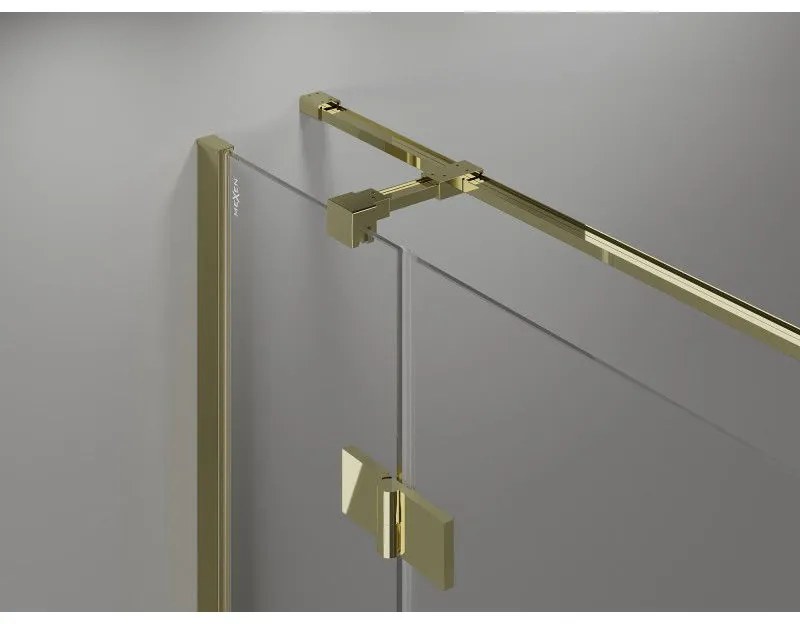 Mexen, Mexen Mist H T sklápací sprchový kút ľavý 120 x 95 cm, transparentný, zlatý - 8A5T-120-095-50-00-L