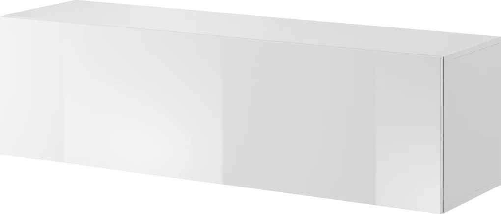 Závesný TV stolík Vivien 140 cm biely lesk