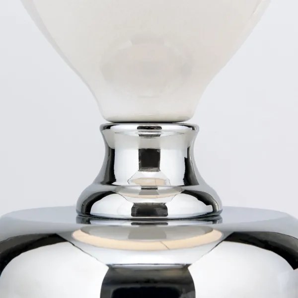 Orion LA 4-1229 - Stolná lampa OVUM 1xE27/40W/230V 48 cm keramika biela/chróm