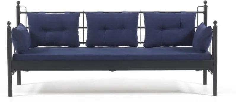 Tmavomodrá trojmiestna vonkajšia sedačka Lalas DKS, 76 × 209 cm