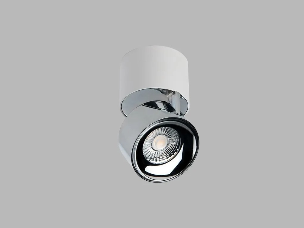 LED2 Bodové flexibilné stropné LED osvetlenie KLIP, 11W, teplá biela, okrúhle, biela/chrómovaná