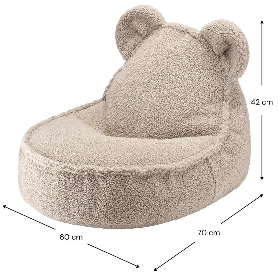 Svetlohnedý detský sedací vak z textílie buklé Bear – Wigiwama