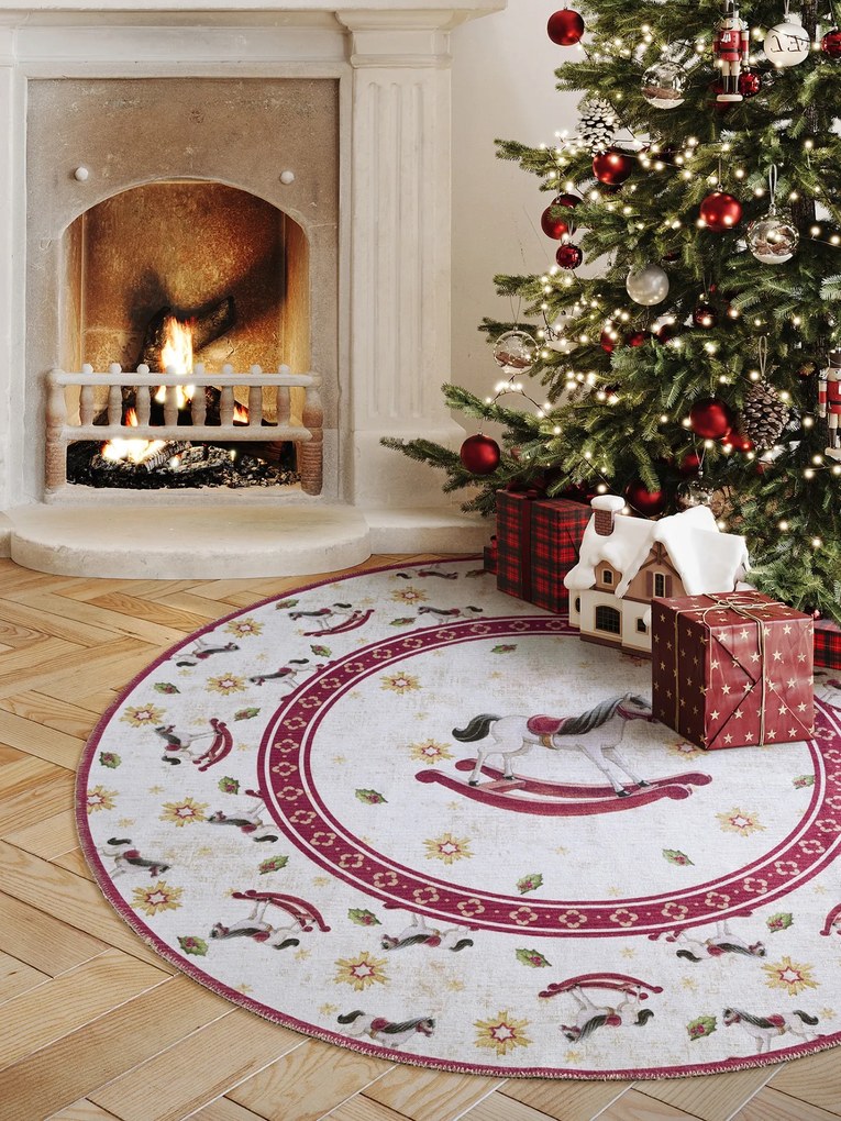 Villeroy & Boch Kusový koberec Toy's delight 106275 Cream, Red kruh, 160x160 (priemer) kruh, červená, obývacia izba