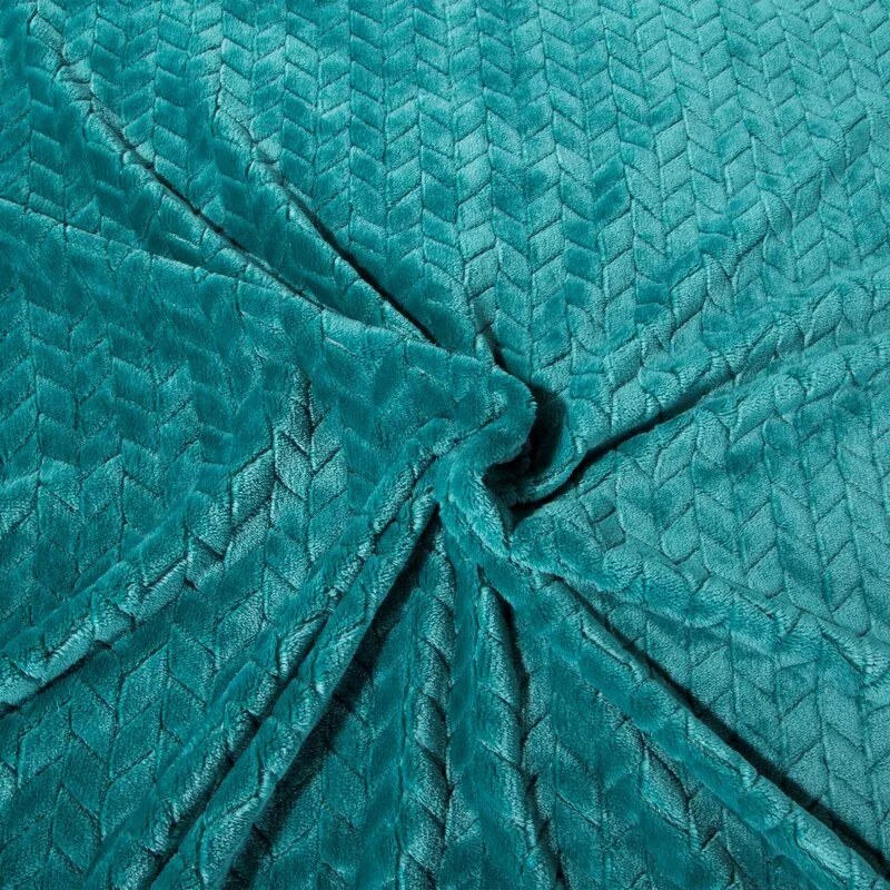EUROFIRANY Klasická deka z vlákna príjemného na dotyk 170 cm x 210 cm tmavo tyrkysová 100 % polyester Varianta: 335308