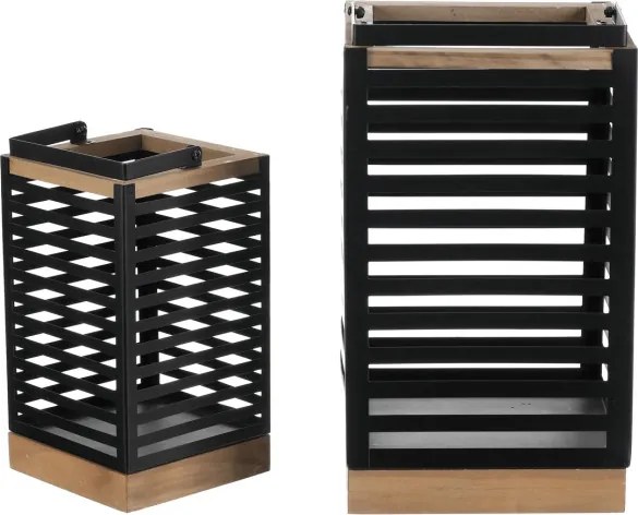 Set dvoch lampášov čierny JS464 (2 ks)