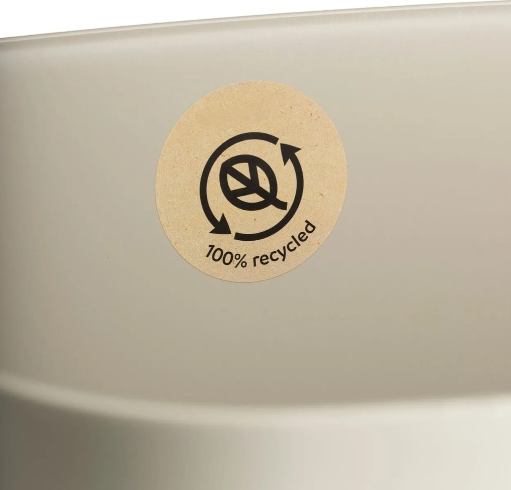 PLASTOVÝ KVETINÁČ CUBI 25X27,5 CM BÉŽOVÁ