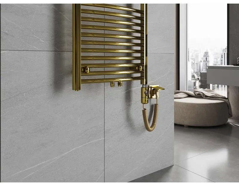 Mexen Ares, elektrické vykurovacie teleso 900 x 600 mm, 300 W, zlatá lesklá, W102-0900-600-2300-50