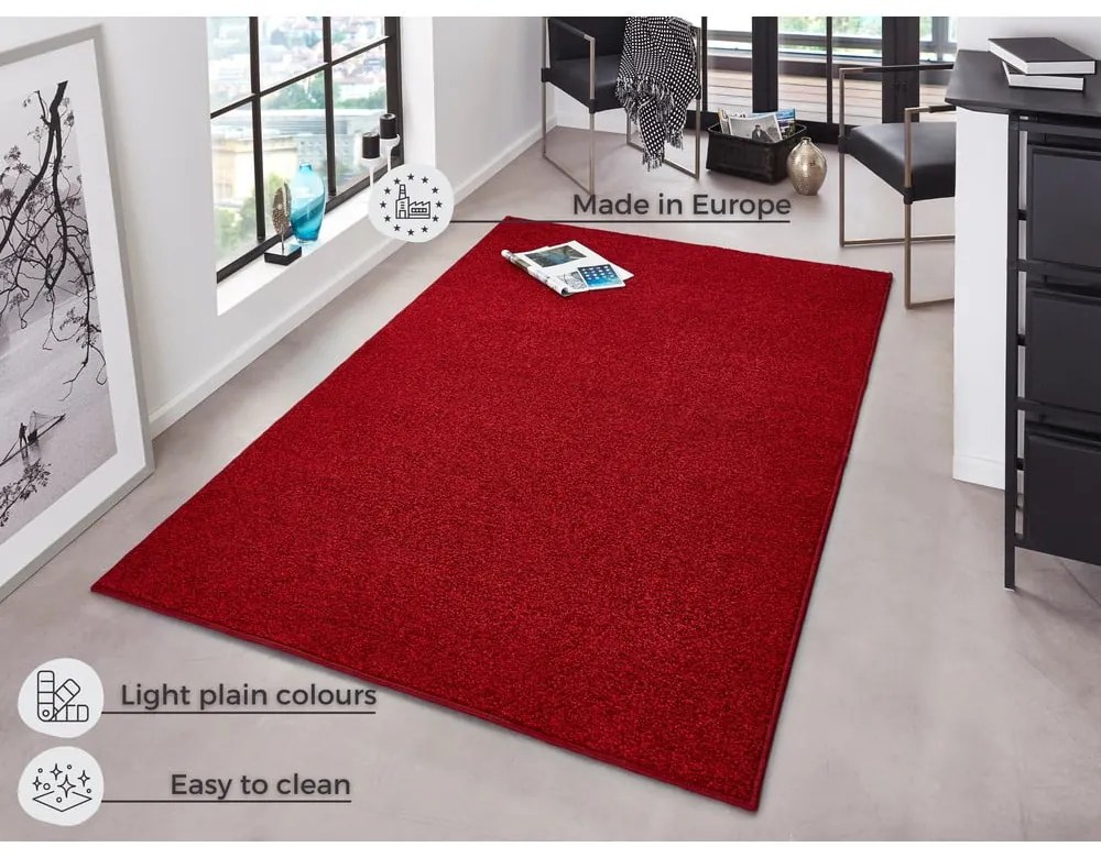 Červený koberec Hanse Home Pure, 200 x 300 cm