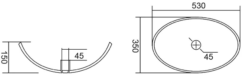 Mexen Zira, sklenené umývadlo na dosku 53 × 35 cm, čierna, 24175370