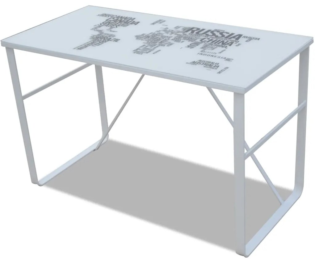 vidaXL Obdĺžnikový písací stôl s potlačou mapy