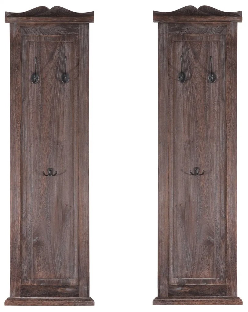 2x vešiaková stena s 3 vešiakmi 30351 - 109x28x3,5 cm, antik hnedá
