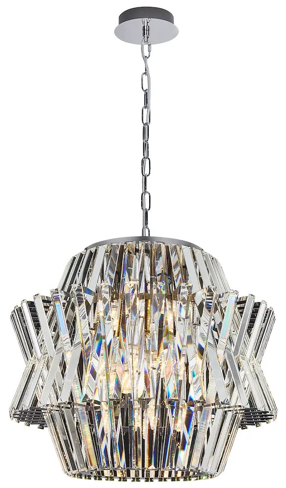 EUlight Luster Crown, 1x krištáľové tienidlo, (fi 54cm), ch