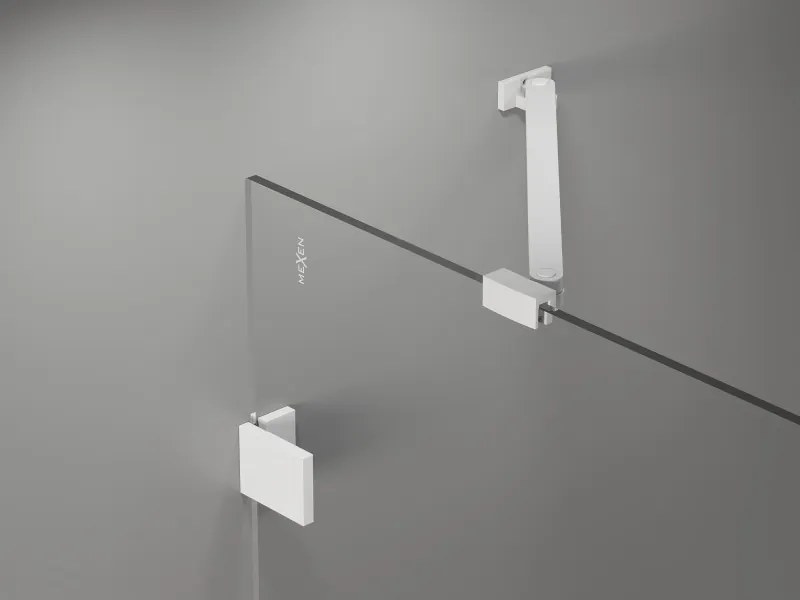 Mexen Lunar, 1-krídlový sprchový kút, pravý, 95 x 70 cm, 8mm číre sklo, biely profil, 834-095-070-20-00-P