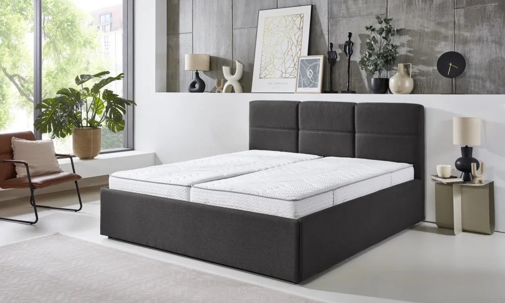 Posteľ Domango 180x200 cm, antracitovo šedá látka