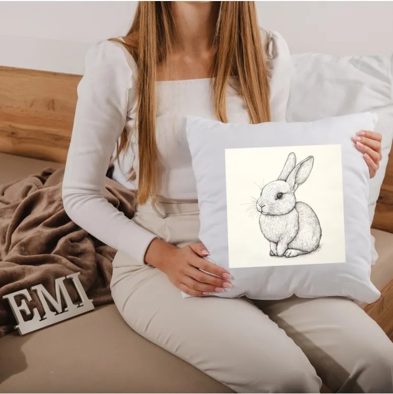 Dekoratívny vankúš Bunny Sketch 40x40 cm EMI