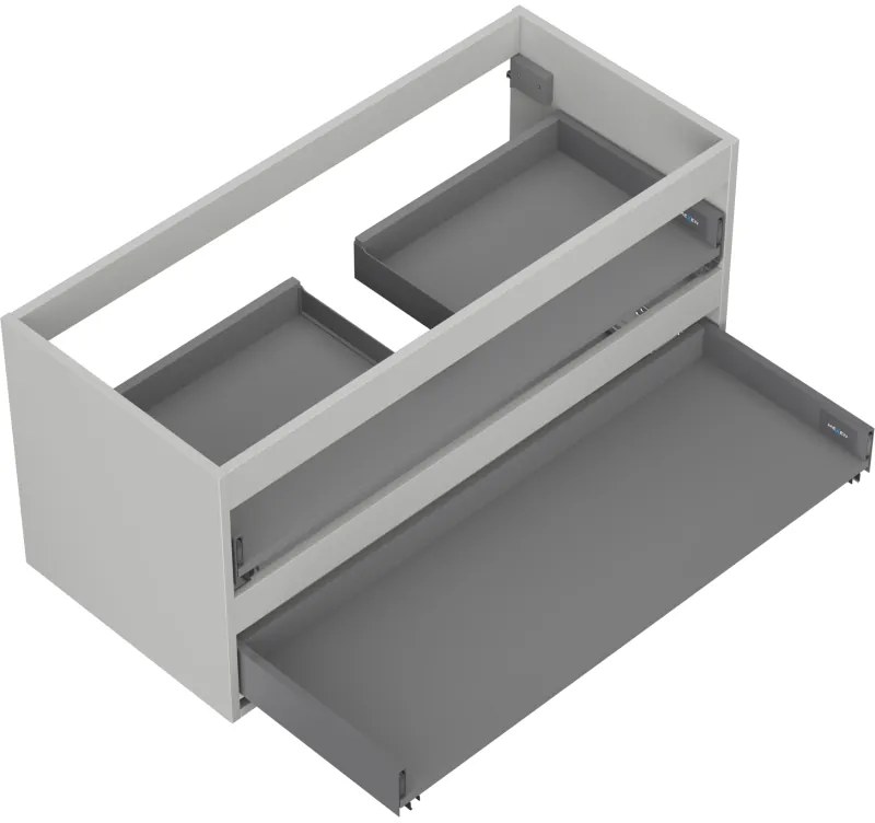 Mexen Box-A, závesná skrinka 100 cm, 2 zásuvky, sivá matná, 91AX0-1000-470-2-62