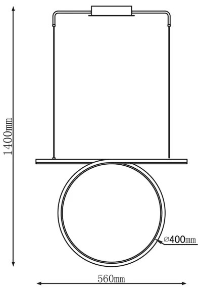 LED luster na lane ODETTA LED/30W/230V 4000K čierny