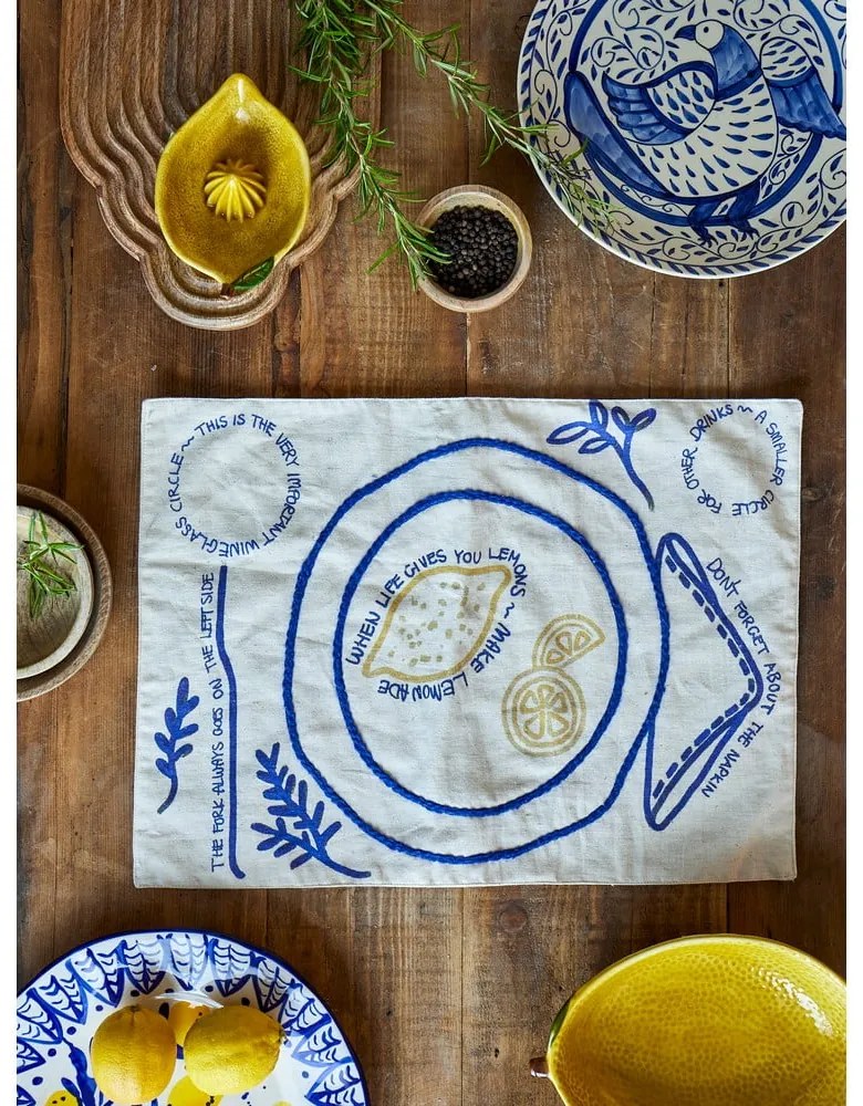 Prestieranie s prímesou ľanu 33x48 cm Limone – Bloomingville