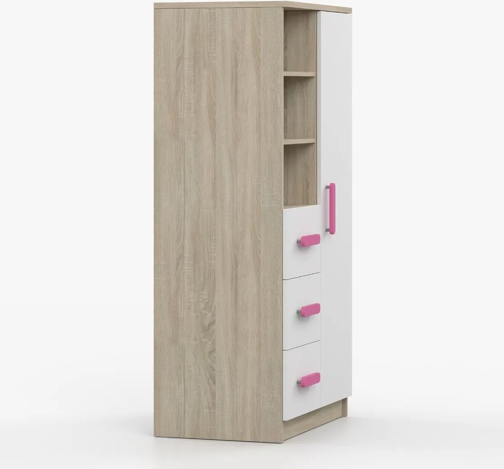 Regál SCOUT - dub sonoma/biely (viac variant)