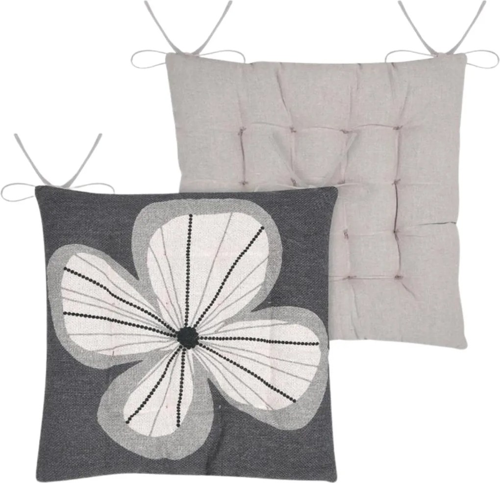 Oboustranný podsedák na židli Tilda 38x38 cm šedý