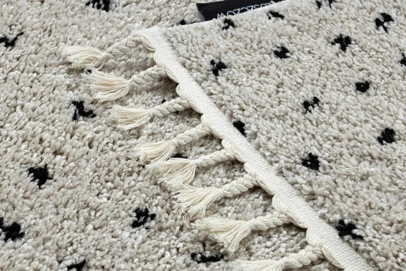 Dywany Łuszczów, Koberec behúň Berber Syla B752 dots cream, 80x200, biela, kuchyňa